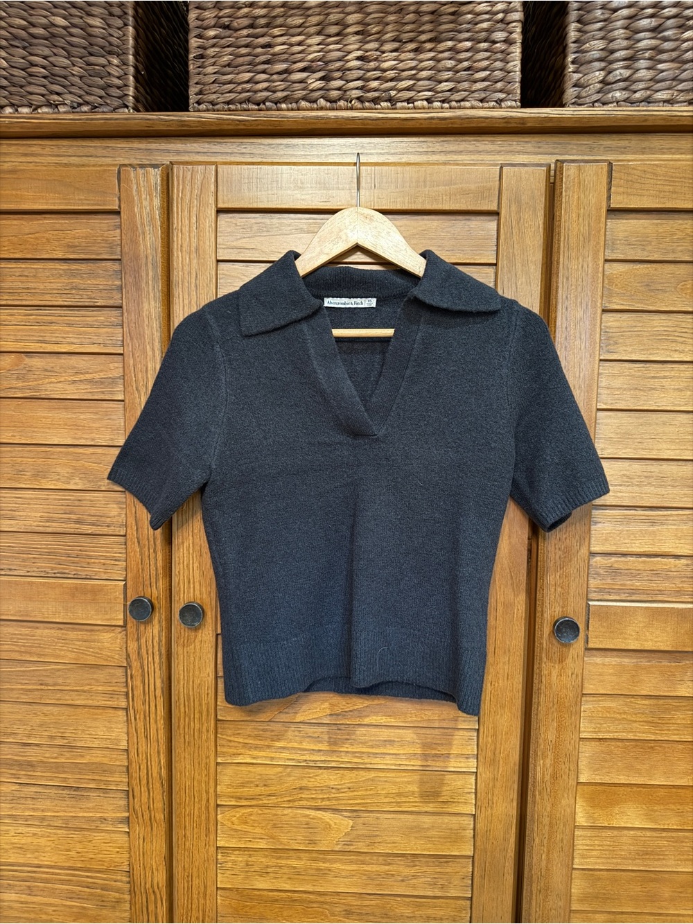 Abercrombie & Fitch XS Short-Sleeve Knit Polo Top